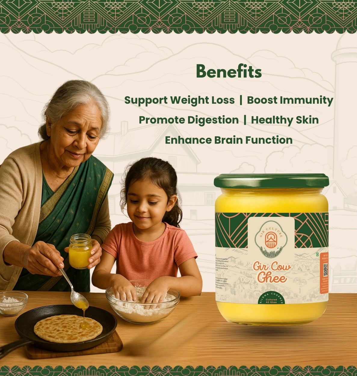 Buy A2 Gir Cow Ghee 500ML | Pure Bilona Desi Ghee Online