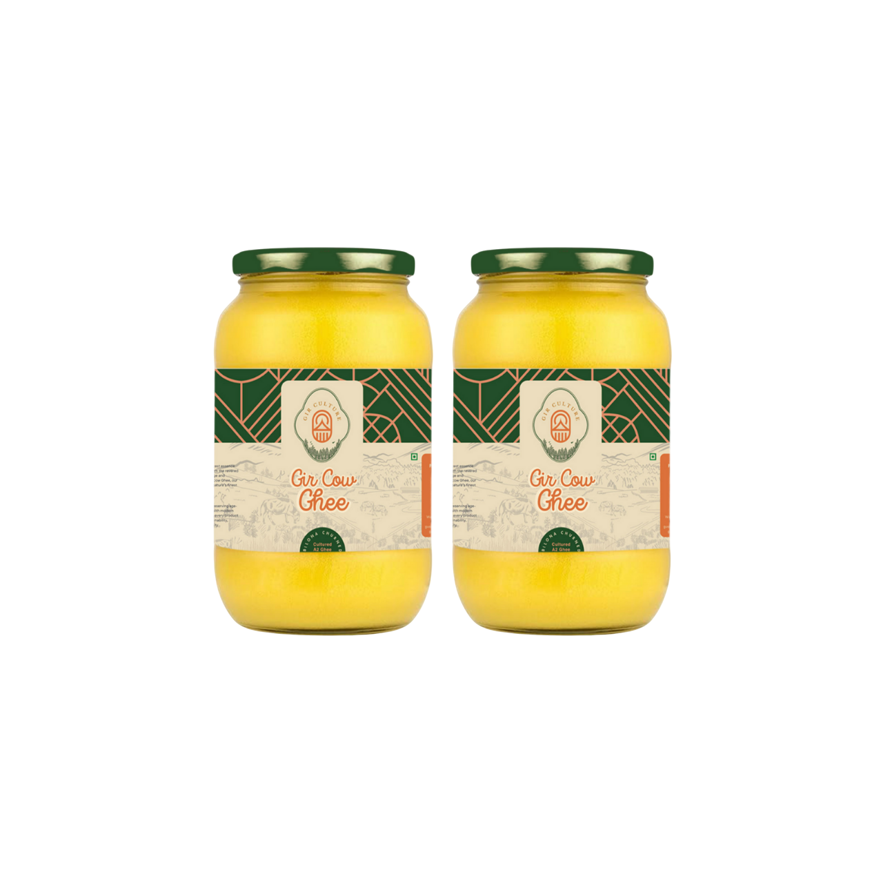 A2 Gir Cow Ghee 1LTR (Pack 2) | Pure Bilona Desi Ghee