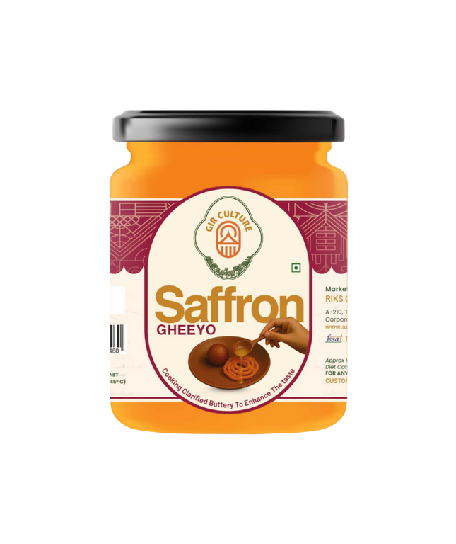 Saffron Gheeyo – Premium A2 Gir Cow Ghee with Kashmiri Saffron