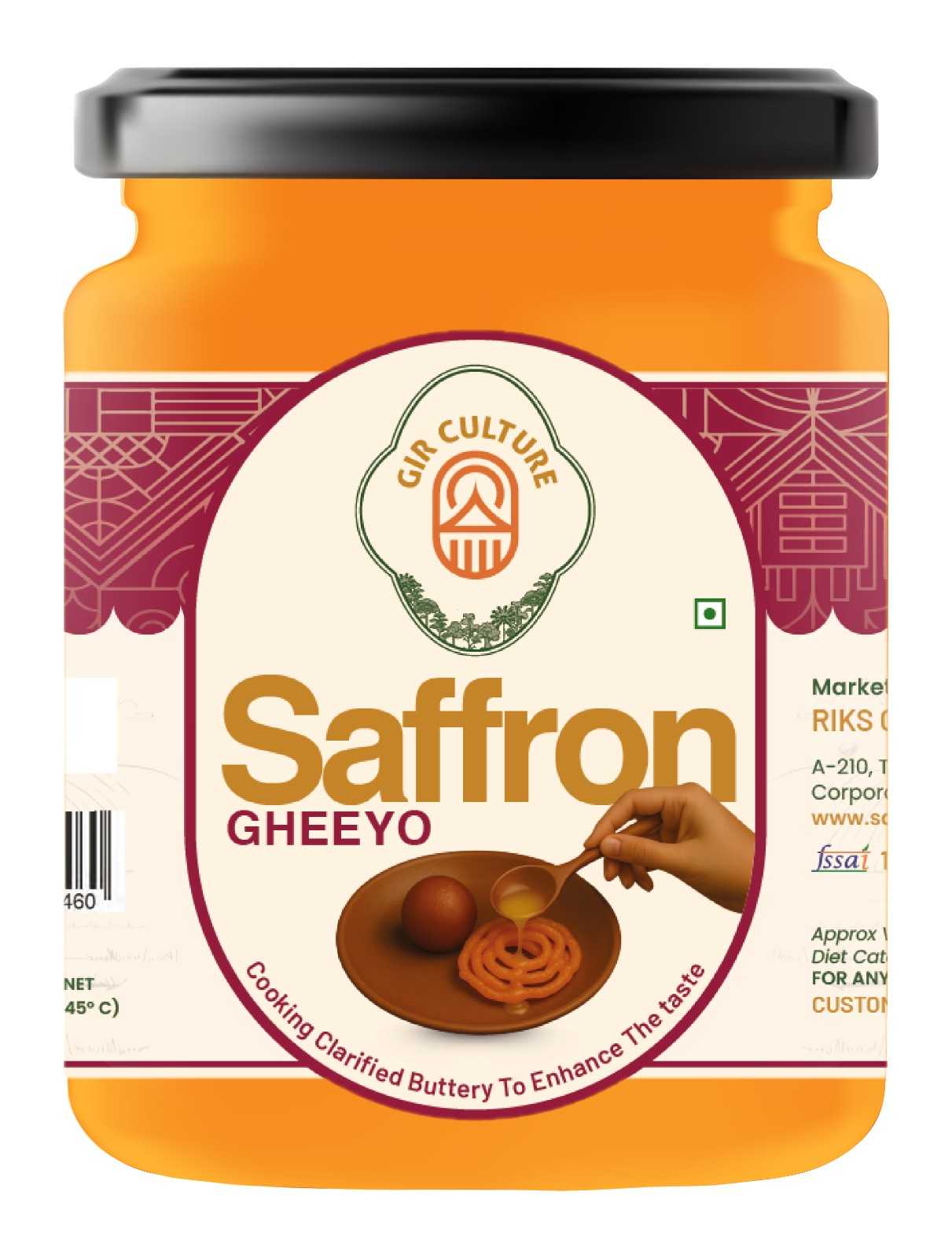 Saffron Gheeyo – Premium A2 Gir Cow Ghee with Kashmiri Saffron